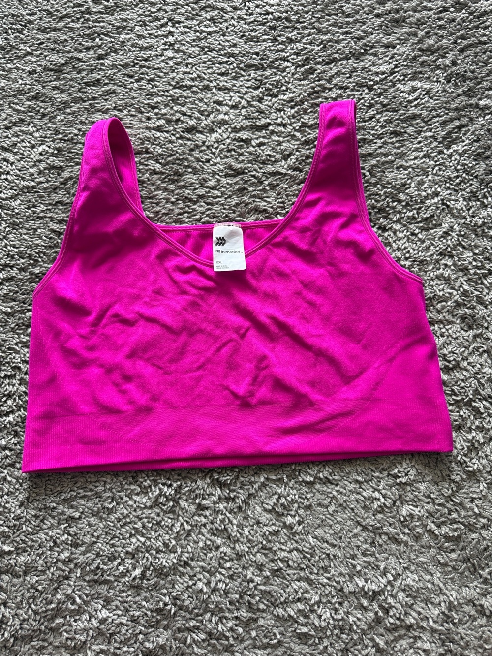 all in motion Bright Magenta Ribbed Scoop-Neck Crop Top